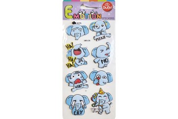 Bu-Bu Emotıons Puffy Stickers Elephants Tıgers 9x21 BUBU-SWP-1708