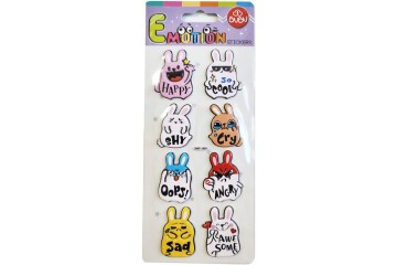 Bu-Bu Emotıons Puffy Stickers Rabbıt & Message 9x21 BUBU-SWP-1904
