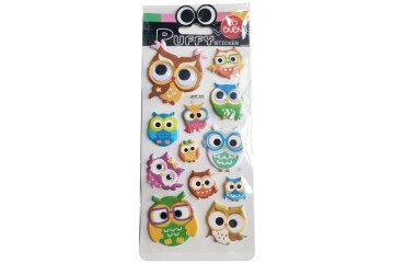 Bu-Bu Puffy Stickers Oynar Gözlü Baykuşlar 9x21 BUBU-SWP-2002
