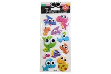Bu-Bu Puffy Stickers Oynar Gözlü Dinazorlar 9x21 BUBU-SWP-2004