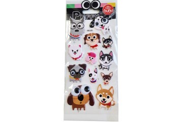 Bu-Bu Puffy Stickers Oynar Gözlü Köpekler 9x21 BUBU-SWP-2005
