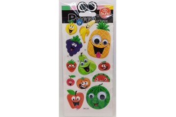 Bu-Bu Puffy Stickers Oynar Gözlü Meyveler 9x21 BUBU-SWP-2102