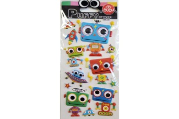 Bu-Bu Puffy Stickers Oynar Gözlü Robotlar 9x21 BUBU-SWP-2104