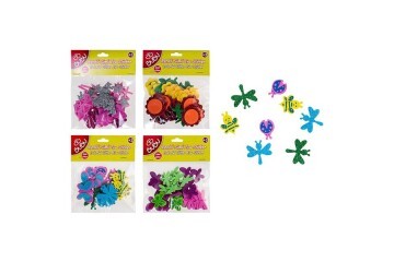 Bu-Bu Sticker Simli Çiçek Pvc 24 LÜ BUBU-STS005