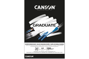 Canson Çizim Bloğu Graduate Cangrad Siyah 20 Syf A4 120 GR