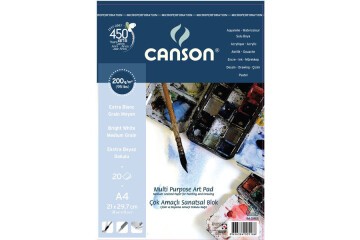 Canson Fınface 1557 Resim Blokları Çok Amaçlı 200 GR A4 20 YP Üstten Spriralli