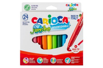 Carioca Keçeli Boya Kalemi Jumbo Süper Yıkanabilir 24 Lü 40570