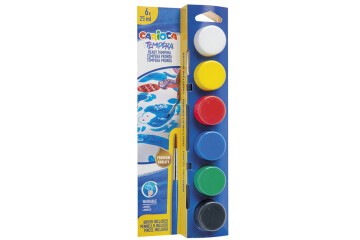 Carioca Tempera Suluboya Süper Yıkanabilir Fırçalı 25 ML 6 Renk 40433