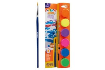Carioca Tempera Suluboya Süper Yıkanabilir Fırçalı 25 ML 6 Renk Fosforlu 40486
