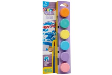 Carioca Tempera Suluboya Süper Yıkanabilir Fırçalı 25 ML 6 Renk Pastel 40485