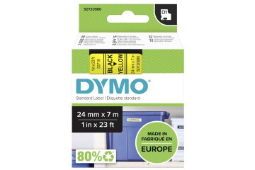 Dymo D1 Şerit 24 Mmx7mt Sarı/ Siyah 53718