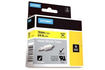 Dymo Rhinopro Isıyla Küçülen Şerit 19 MMx1,5 M Sarı/Siyah 18058