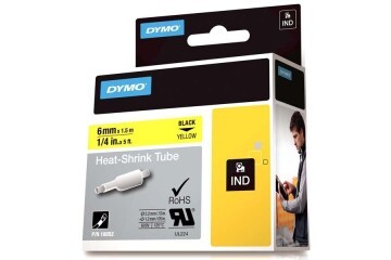 Dymo Rhinopro Isıyla Küçülen Şerit 6 MMx1,5 M Sarı/Siyah 18052