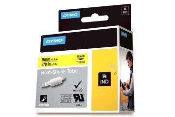 Dymo Rhinopro Isıyla Küçülen Şerit 9 MMx1,5 M Sarı/Siyah
