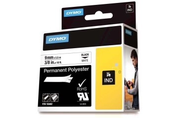 Dymo Rhinopro Sabitpolyster Şerit 9 MMx5.5 M Beyaz/Siyah 18482
