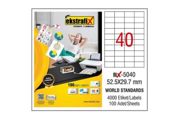 Ekstrafix Laser Etiket 100 YP 52.5X29,7 Laser-Copy-Inkjet FİX-5040