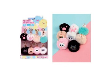 Gıpta Anahtarlık Pump Cats Pompom 6 Renk 24 Lü