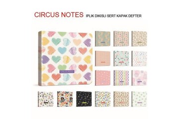 Gıpta Cırcus Notes İp.dk.Sert Kapak Defter 15x15 120 YP Ç.siz-st