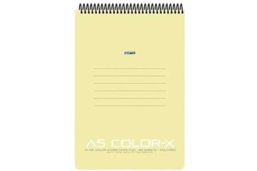 Gıpta Color-x Spiralli Plastik Kapak Bloknot A5 80 Yaprak Çizgili (3652
