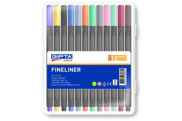 Gıpta Fineliner 0.4 MM Üçgen 12 Renk K606