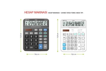 Gıpta Hesap Makinesi Masa Üstü 12 Hane Vergi Fonks. F3049