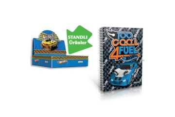 Gıpta Not Defteri Spiralli Karton Kapak ( 36 Lı Stand ) A6 Hot Wheels 5395