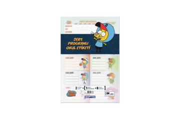 Gıpta Okul Etiketi Kral Şakir Ders Programlı 16x24-3 YP