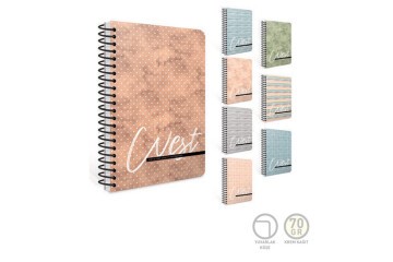 Gıpta West Defter Spralli Sert Kapak 17x24 120 Yaprak Çizgisiz 3-8862000-2011