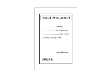 Gülpaş Öğrenci Çağırma Belgesi 8x17 460