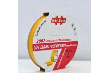 Her Bant Çift Taraflı Köpük Bant Askılı 18x5 Mt 2002
