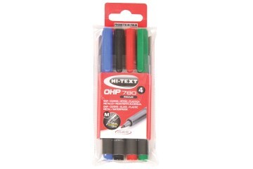 Hi-Text Asetat Kalemi Permanent M Seri 4 Renk 780M4PVC