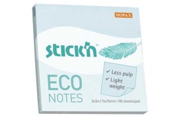 Hopax Stıckn Yapışkanlı Not Kağıdı 100 YP 76x76 Eco Notes Pastel Mavi HE21747
