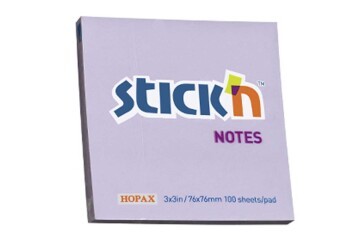 Hopax Stıckn Yapışkanlı Not Kağıdı 100 YP 76x76 Pastel Lila HE21403