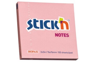 Hopax Stıckn Yapışkanlı Not Kağıdı 100 YP 76x76 Pastel Pembe HE21148