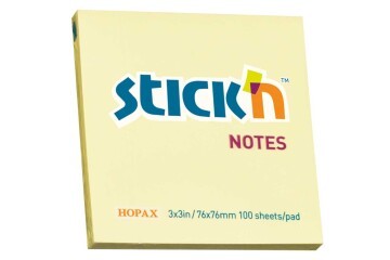 Hopax Stıckn Yapışkanlı Not Kağıdı 100 YP 76x76 Sarı HE21007