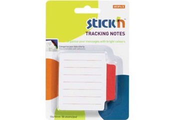 Hopax Stıckn Yapışkanlı Not Kağıdı Çizgili 50 YP 70x70 Beyaz Kırmızı 21483