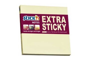 Hopax Stıckn Yapışkanlı Not Kağıdı Extra 90 YP 76x76 Pastel Sarı HE21660
