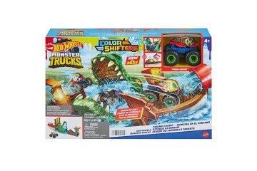 Hot Wheels Monster Trucks Renk Değiştiren Araçlar Timsahdan Kaçış Oyun Seti