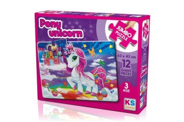 Ks Games Puzzle 12 Parça Pony Unicorn Jumbo JP 31007