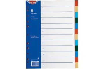 Noki Seperatör 12 Renkli Plastik A4 59126