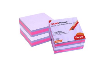 Noki Yapışkanlı Not Kağıdı Küp 450 Syf 75x75 Neon Ebruli 12014-44