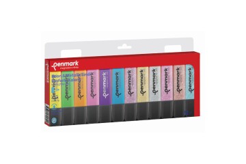 Penmark Fosforlu Kalem 12 Li Karışık Renk 6 Neon+ 6 Simli