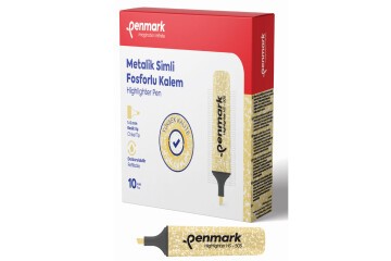Penmark Fosforlu Kalem Metalik Simli Gold HS-505 13