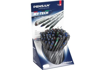 Pensan Tükenmez Kalem My-Tech 0.7 MM İğne Uç 8 Renk 60 LI Stand