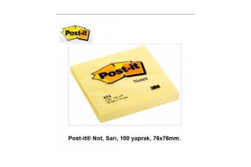 Post-it Yapışkanlı Not Kağıdı 100 YP 76x76 Sarı 654