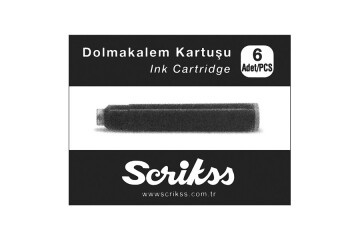 Scrikss Dolma Kalem Kartuşu 6 LI Siyah
