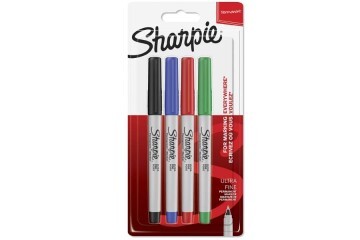Sharpie Markör Permanent Ultra Fine Süper İnce Uç 4 Lü Renk Blisterli 1985879