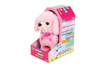 Sunman Oyuncak Peluş Sevimli Pembe Poodle Hareketli Sesli