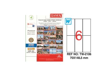 Tanex Laser Etiket 100 YP 70x148.5 Laser-Copy-Inkjet TW-2106