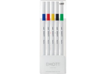 Uni-Ball Akrilik Uçlu Kalem Emott 0.4 MM Fine 5 Li Canlı Renk